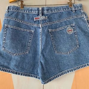 DKNY Jeans - denim shorts - High waisted with back pocket DKNY Logo - Size 10